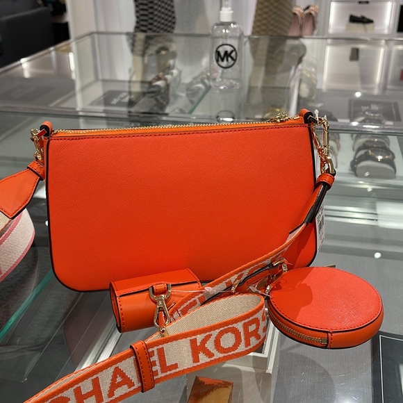 MICHAEL KORS JET SET TRAVEL SMALL SHOULDER CROSSBODY BAG WITH TECH ATTCH AIRPOD - Picture 9 of 16